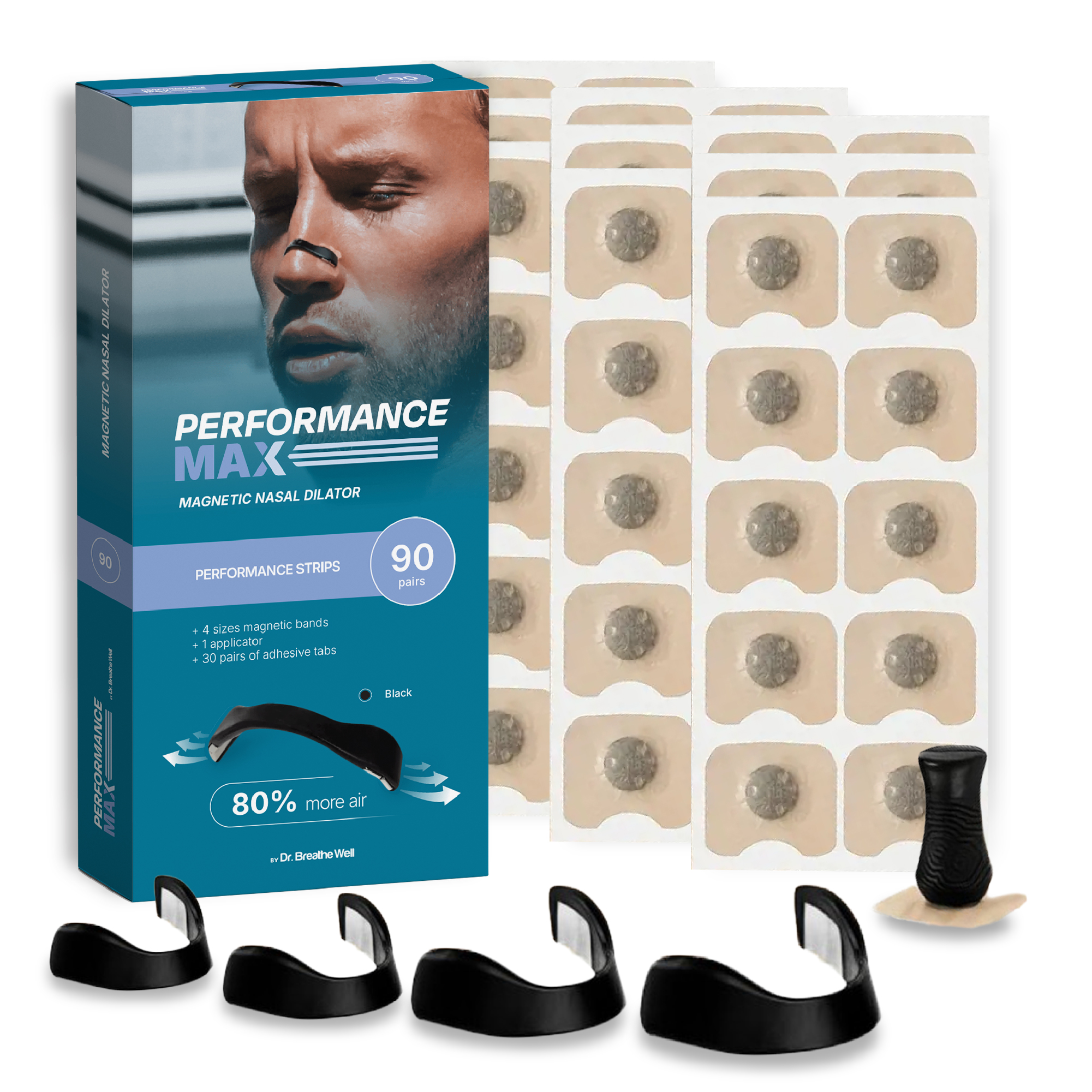Performance Max neus magneet clip met magnetische neusstrips